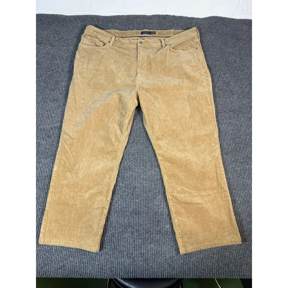 Polo Ralph Lauren Corduroy Pants Mens 46B 46x29 Tan Classic Fit Straight Leg